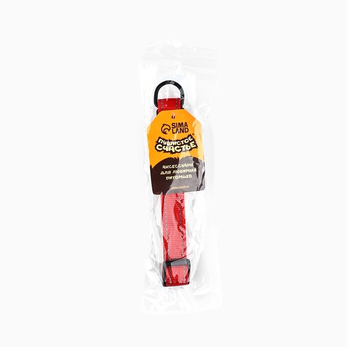 Ошейник из нейлона с фастексом 2,5 см, ОШ 31-48 см, красный Ошейник из нейлона с фастексом 2,5 см, ОШ 31-48 см, красный