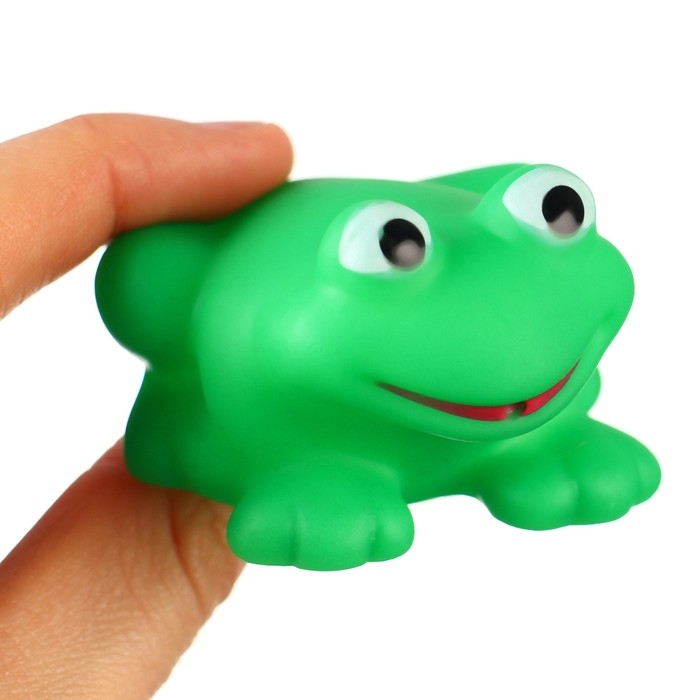 Набор резиновых игрушек для ванны &laquo;Мыльница: Лягушка&raquo;, 14 см, с пищалкой, 4 шт, Крошка Я