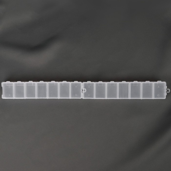 Органайзеры для хранения мелочей, с подвесами, скрепляются, 2 шт, по 7 отделений, 15,2 × 3,2 × 1,8 см