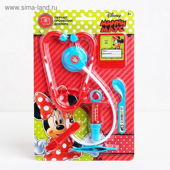 Набор доктора, Минни Маус, 6 предметов Набор доктора, Минни Маус, 6 предметов