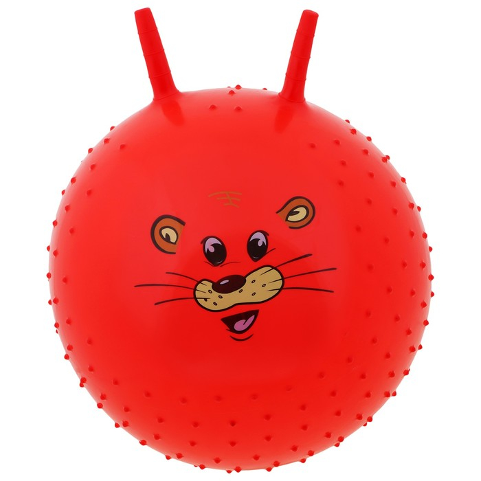 Мяч-прыгун с рожками «Счастливые улыбки», массажный, d=45 см, 350 г, МИКС Мяч-прыгун с рожками «Счастливые улыбки», массажный, d=45 см, 350 г, МИКС