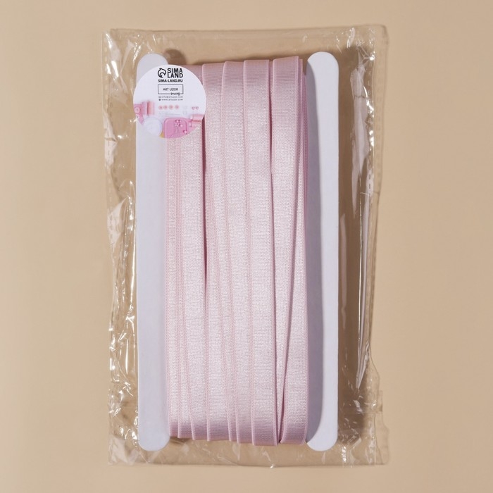 Резинка для бретелей, блестящая, 10 мм, 10 ± 0,5 м, цвет розовый Резинка для бретелей, блестящая, 10 мм, 10 ± 0,5 м, цвет розовый