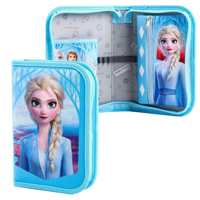 Пенал каркасный, 1 секция, 140х210х40 мм, откидной карман, тканевый, Холодное сердце Пенал каркасный, 1 секция, 140х210х40 мм, откидной карман, тканевый, Холодное сердце