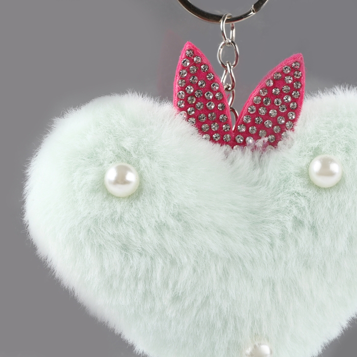 Брелок «Сердечко» с ушками, 7 см, цвет голубой Брелок «Сердечко» с ушками, 7 см, цвет голубой