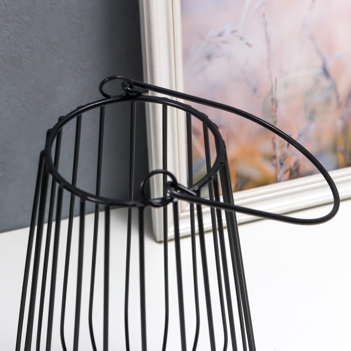 Подсвечник металл, на 1 свечу "Лофт. Вазон" чёрный 32х18х20 см