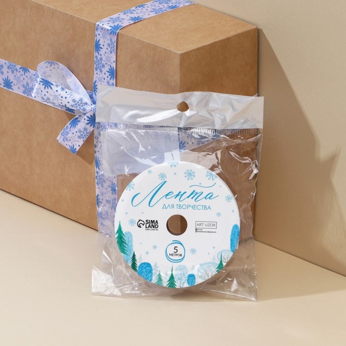Лента атласная «Снежный хоровод», 2 см × 5 м Лента атласная «Снежный хоровод», 2 см × 5 м