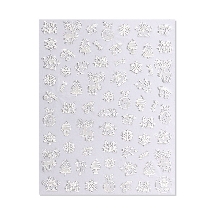 Новый год! Наклейки для ногтей «Зимние сладости», цвет белый Новый год! Наклейки для ногтей «Зимние сладости», цвет белый