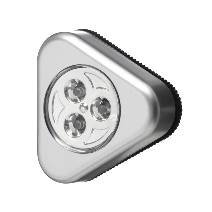 Ночник-пушлайт Ночник-пушлайт "Треугольник" 3хLED, 3ААА серый 6,5х6,5х2,5 см RISALUX