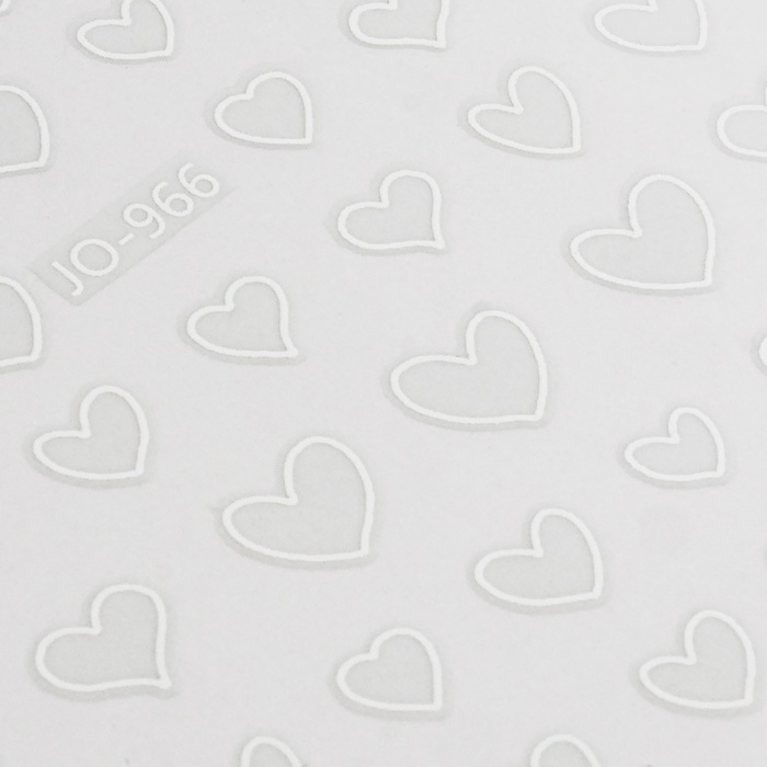 Наклейки для ногтей «Сердца», объёмные, цвет белый Наклейки для ногтей «Сердца», объёмные, цвет белый