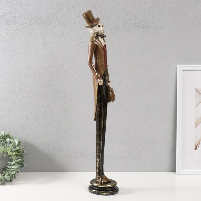 Сувенир полистоун Сувенир полистоун "Кот в шляпе-цилиндре с тростью" 10х12х65 см