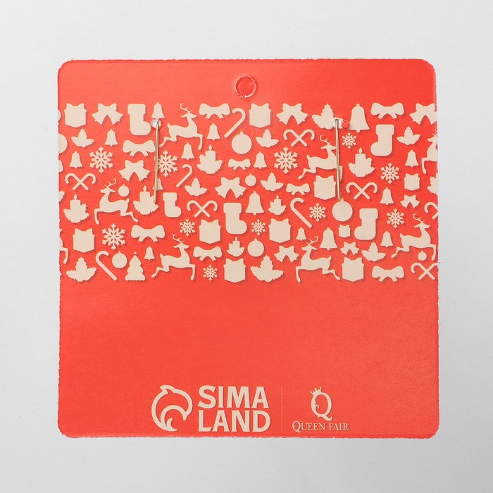 Новый год! Серьги «Новогодние» венок тонкий, цветные в золоте Новый год! Серьги «Новогодние» венок тонкий, цветные в золоте