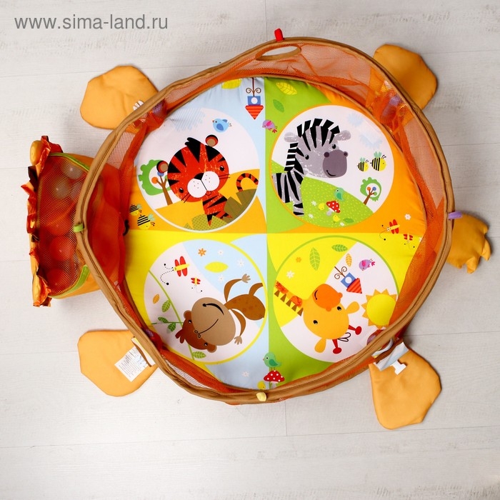 Развивающий коврик 3 в 1 «Лев», 68x68 см, 30 цветных шариков, 4 игрушки Развивающий коврик 3 в 1 «Лев», 68x68 см, 30 цветных шариков, 4 игрушки