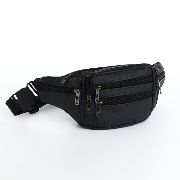 Поясная сумка на молнии, цвет чёрный Поясная сумка на молнии, цвет чёрный