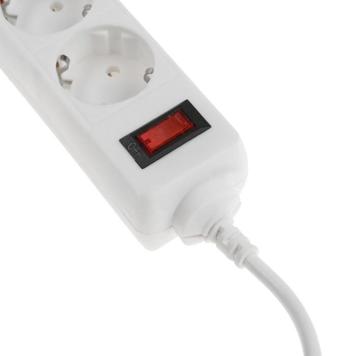Сетевой фильтр Luazon Lighting, 4 розетки, 1.0 м, 2200 Вт, 3 х 0.75 мм2, 10 A, 220 В, белый Сетевой фильтр Luazon Lighting, 4 розетки, 1.0 м, 2200 Вт, 3 х 0.75 мм2, 10 A, 220 В, белый
