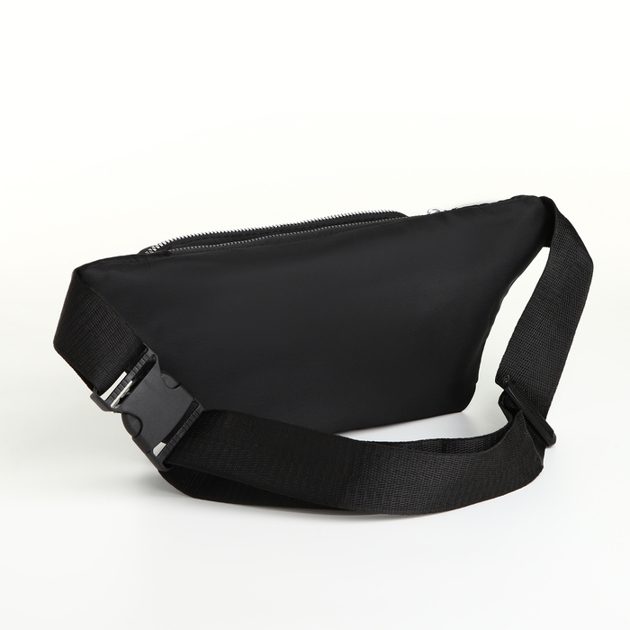 Поясная сумка на молнии, 2 наружных кармана, цвет чёрный Поясная сумка на молнии, 2 наружных кармана, цвет чёрный