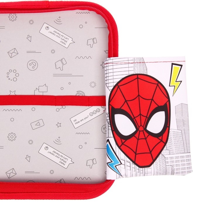 Пенал каркасный, 1 секция, 140х210х40 мм, откидной карман, тканевый, Человек-паук Пенал каркасный, 1 секция, 140х210х40 мм, откидной карман, тканевый, Человек-паук