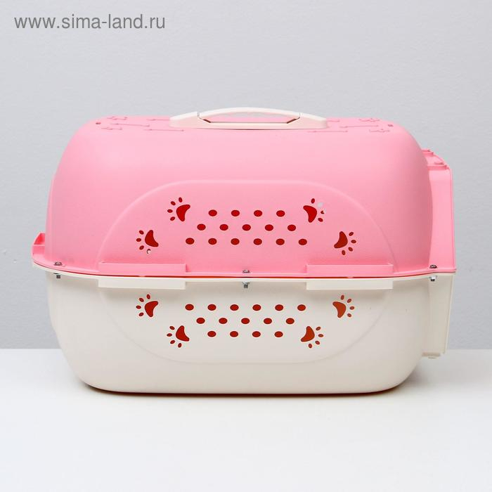 Переноска для животных пластиковая, 47,5 х 33 х 31 см, розовая Переноска для животных пластиковая, 47,5 х 33 х 31 см, розовая