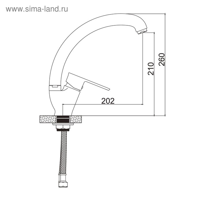 Смеситель для кухни Accoona А4064, однорычажный, хром Смеситель для кухни Accoona А4064, однорычажный, хром
