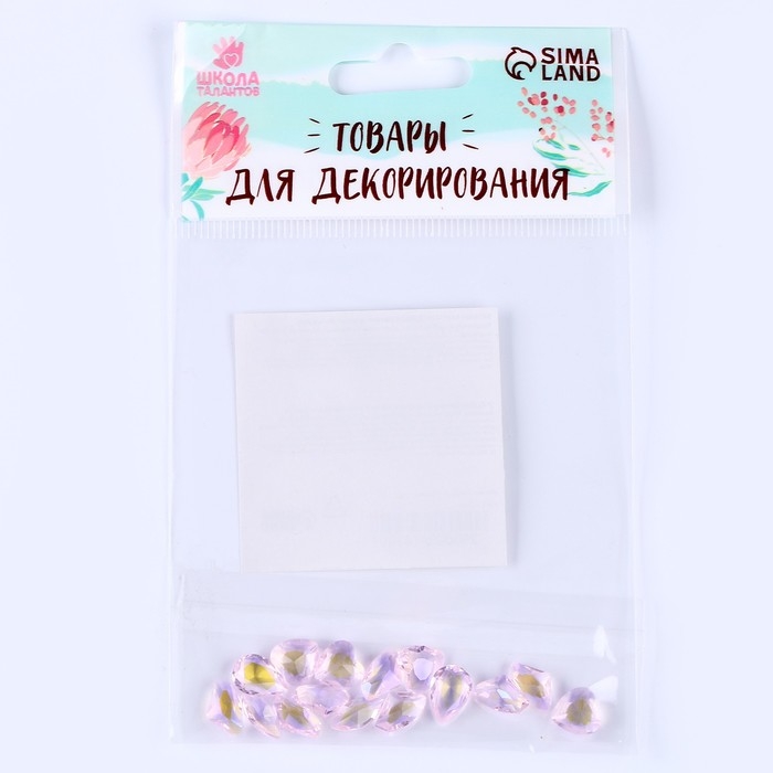 Камешки декоративные для творчества, набор 15 шт., цвет нежно розовый, камни — от 6 до 14 мм Камешки декоративные для творчества, набор 15 шт., цвет нежно розовый, камни — от 6 до 14 мм