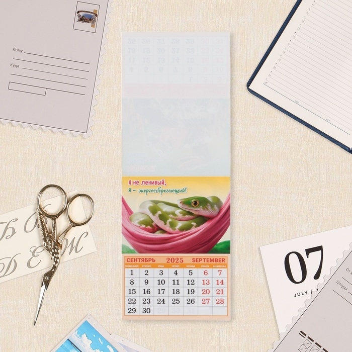 Календарь отрывной на магните Календарь отрывной на магните "Символ года - 9" 2025 год, 9,5 х 13 см