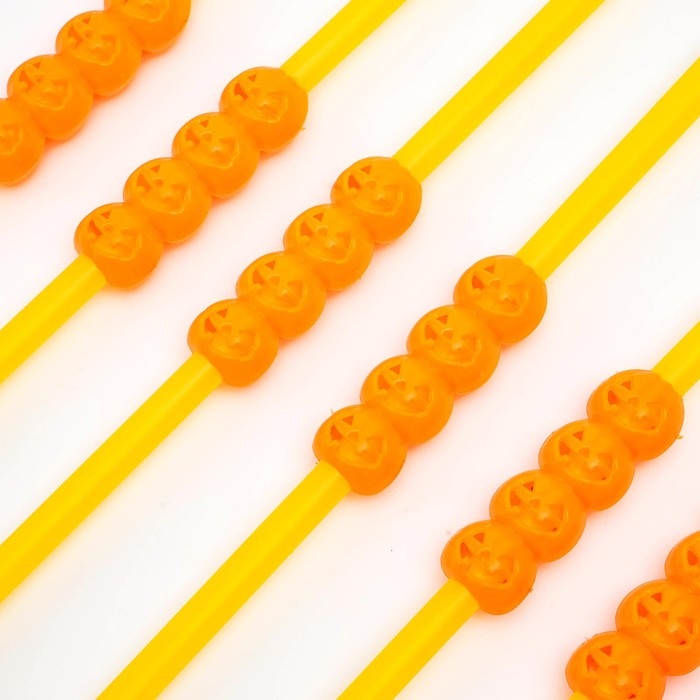 Трубочки для коктейля «Тыква», цвет оранжевый, набор 6 шт. Трубочки для коктейля «Тыква», цвет оранжевый, набор 6 шт.