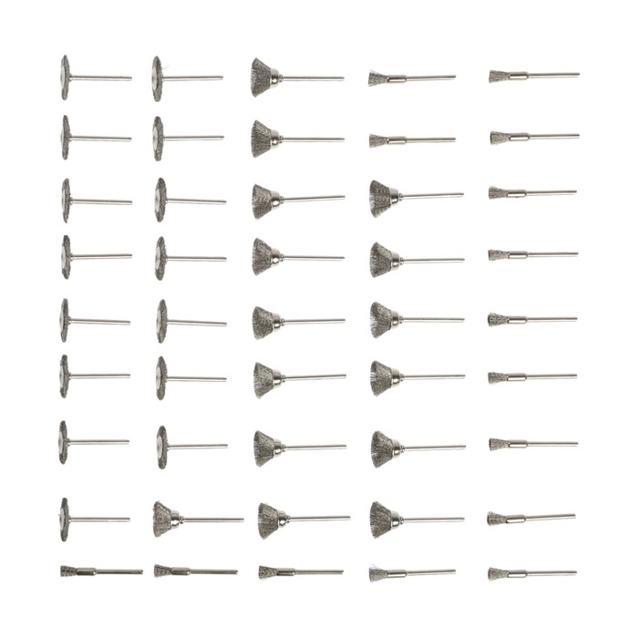 Набор щеток металлических для гравера ТУНДРА, хвостовик 3 мм, 45 шт. Набор щеток металлических для гравера ТУНДРА, хвостовик 3 мм, 45 шт.