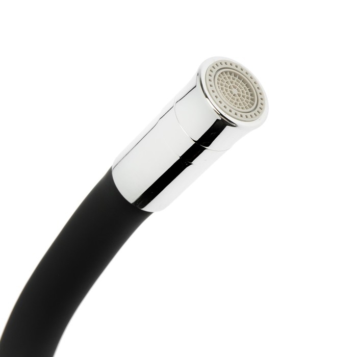 Смеситель для кухни Accoona A4890F-5, однорычажный, гибкий излив, черный/хром Смеситель для кухни Accoona A4890F-5, однорычажный, гибкий излив, черный/хром