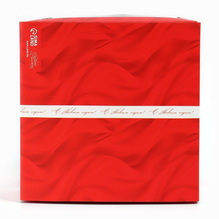 Коробка кондитерская с окном, сундук, «С Новым годом!», 20 х 20 х 20 см, Коробка кондитерская с окном, сундук, «С Новым годом!», 20 х 20 х 20 см,