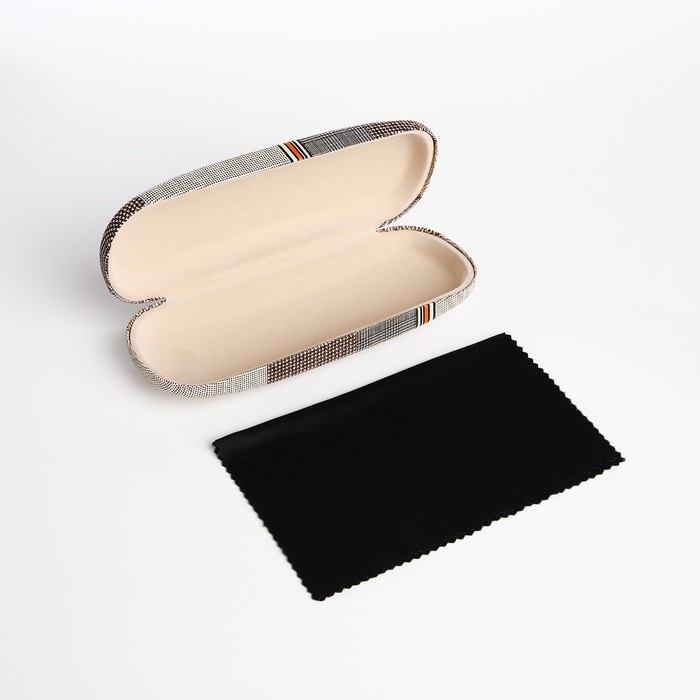 Футляр для очков на хлопушке, длина 16 см, цвет бежевый Футляр для очков на хлопушке, длина 16 см, цвет бежевый