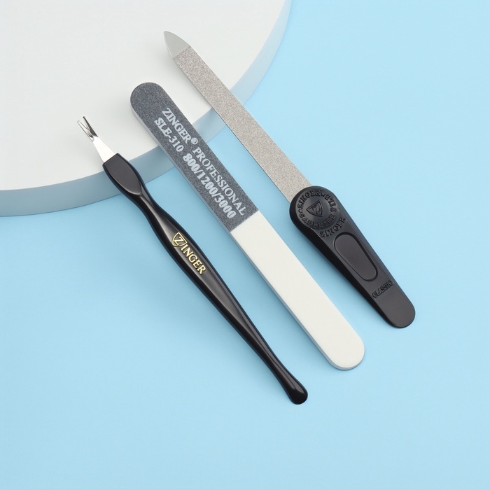 Набор маникюрный ZINGER, 3 предмета, на блистере, цвет чёрный/белый, SIS-4 Набор маникюрный ZINGER, 3 предмета, на блистере, цвет чёрный/белый, SIS-4
