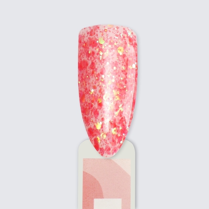 Полигель для наращивания, с блёстками, 3-х фазный, 15 мл, LED/UV, цвет красный Полигель для наращивания, с блёстками, 3-х фазный, 15 мл, LED/UV, цвет красный