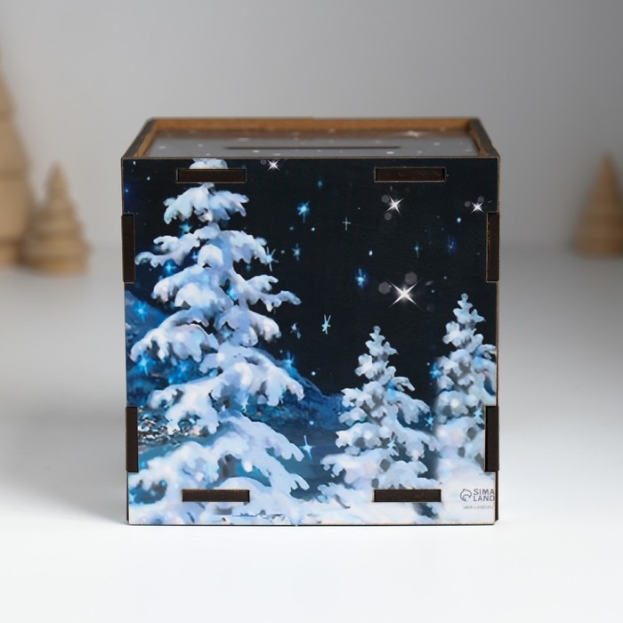 Копилка куб  Копилка куб "Чудес в НГ" 10х10х10 см