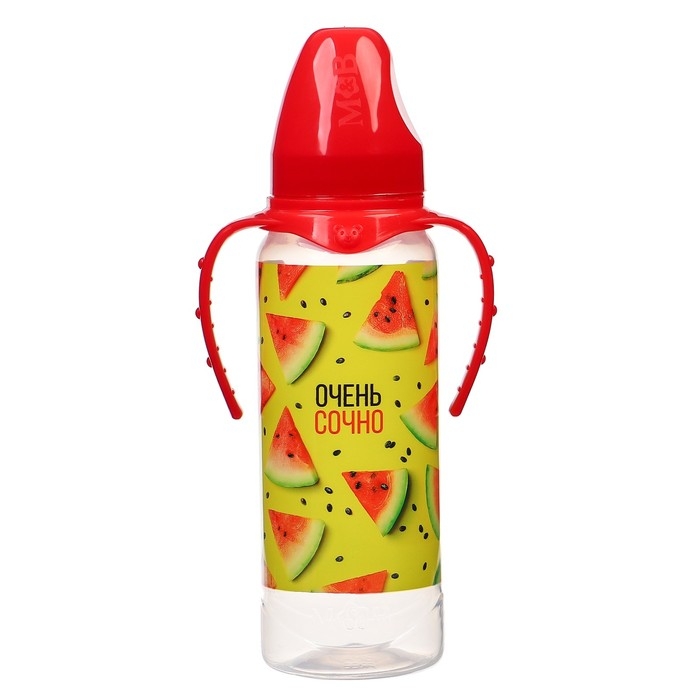 Бутылочка для кормления «Арбузы» ,классическое горло, 250 мл., от 3 мес, цилиндр, с ручками Бутылочка для кормления «Арбузы» ,классическое горло, 250 мл., от 3 мес, цилиндр, с ручками