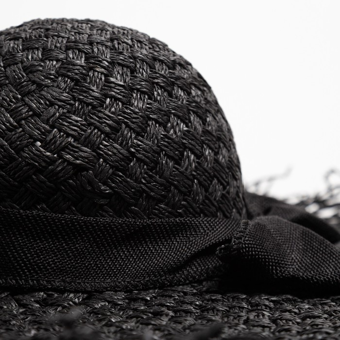 Шляпа женская MINAKU "Summer mood", размер 56-58, цвет черный