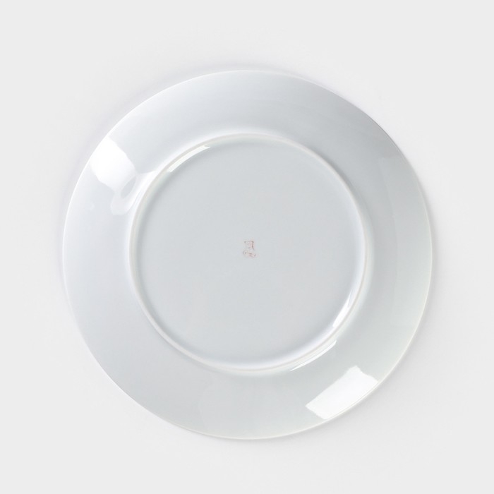 Тарелка фарфоровая «Тигр», d=24 см, белая