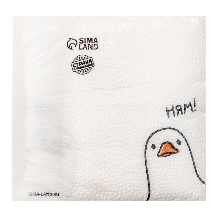 Салфетки бумажные однослойные "Гусь"ням 24х24 см, набор 20 шт.