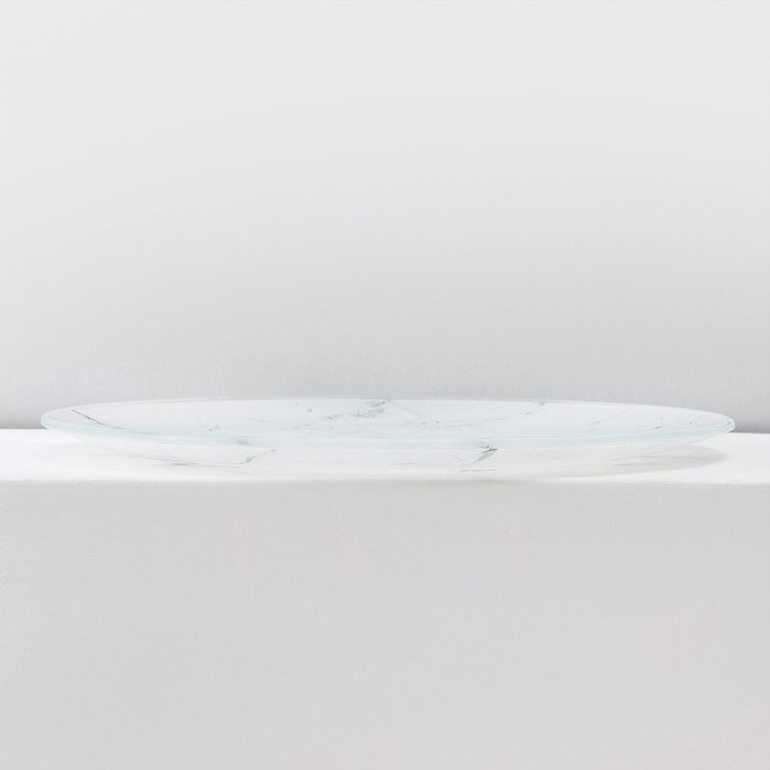 Набор столовый Доляна «Мрамор», 7 предметов: тарелка d=30 см - 1 шт, d=21,5 см - 6 шт, цвет белый