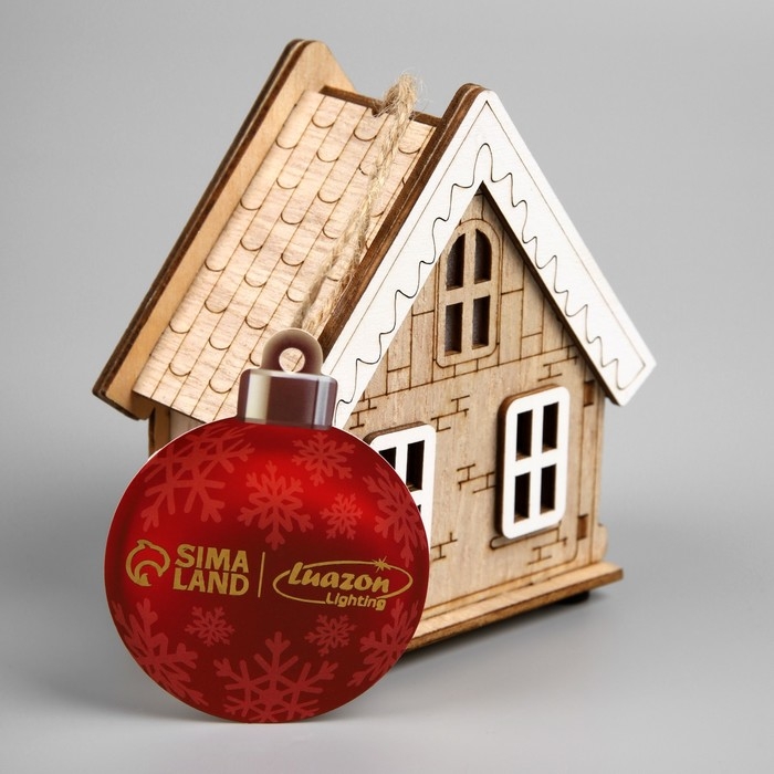 Подвеска световая Подвеска световая "Бежевый домик", 10.5х5.5х11 см, 1 LED, AG10x3 (в компл.), свечение тёплое белое