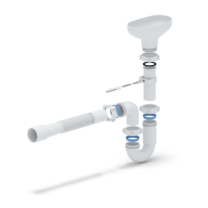 Сифон для мойки  Сифон для мойки "АНИ Пласт" DR0115, 1 1/2", с гофротрубой 40/50 мм, с разрывом струи