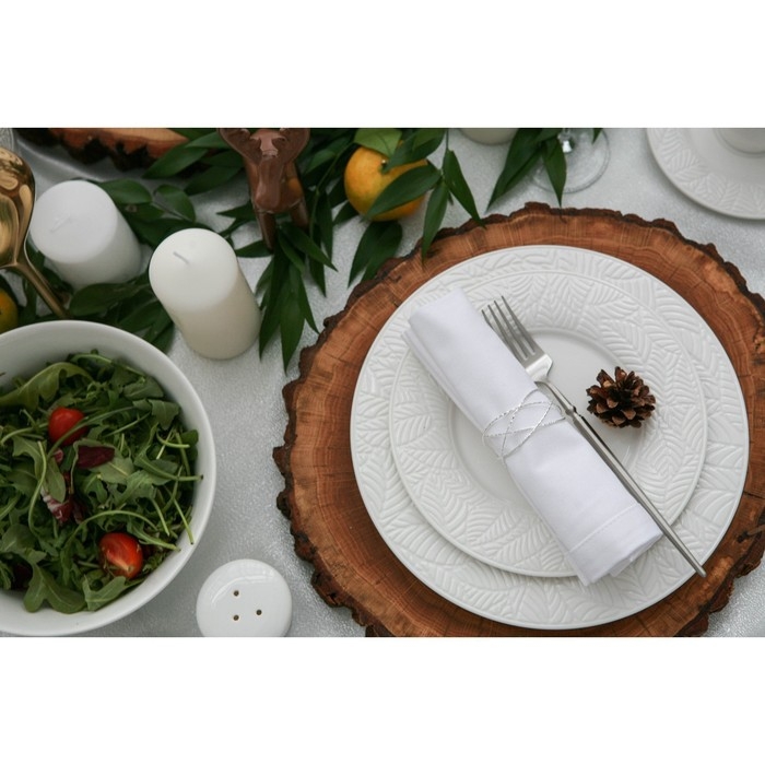 Тарелка фарфоровая обеденная Magistro Crotone, d=25,8 см, цвет белый Тарелка фарфоровая обеденная Magistro Crotone, d=25,8 см, цвет белый