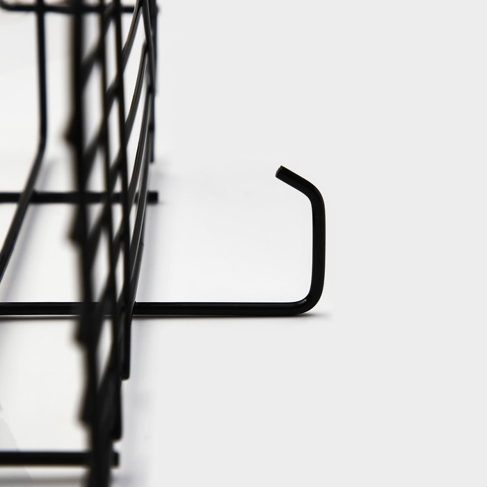 Полка угловая Доляна, 2 крючка, 26×26×10 см, цвет чёрный Полка угловая Доляна, 2 крючка, 26×26×10 см, цвет чёрный