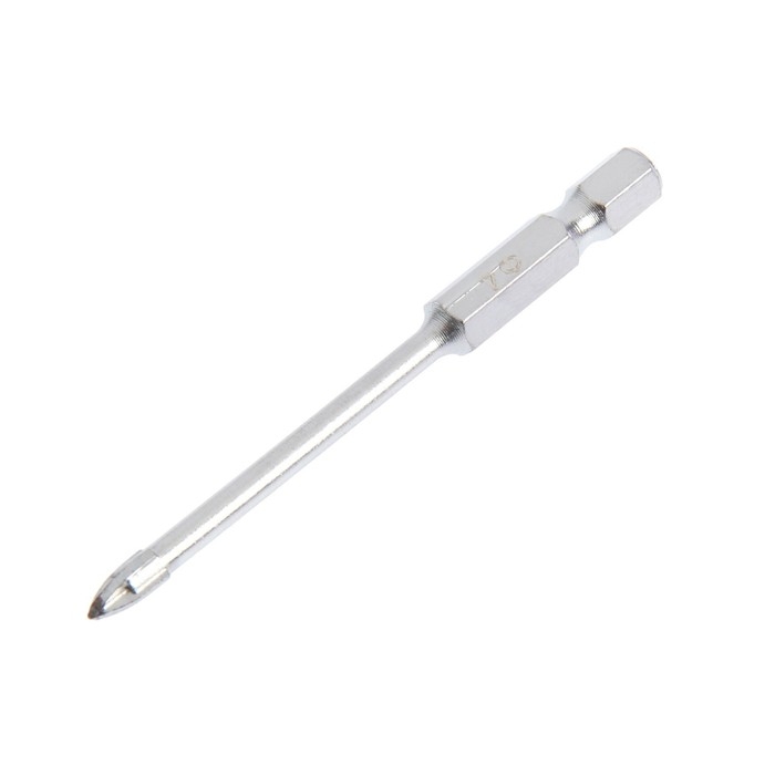 Сверло по керамике твердосплавное ТУНДРА, крестовый наконечник, шестигр. хвостовик, 4 мм Сверло по керамике твердосплавное ТУНДРА, крестовый наконечник, шестигр. хвостовик, 4 мм