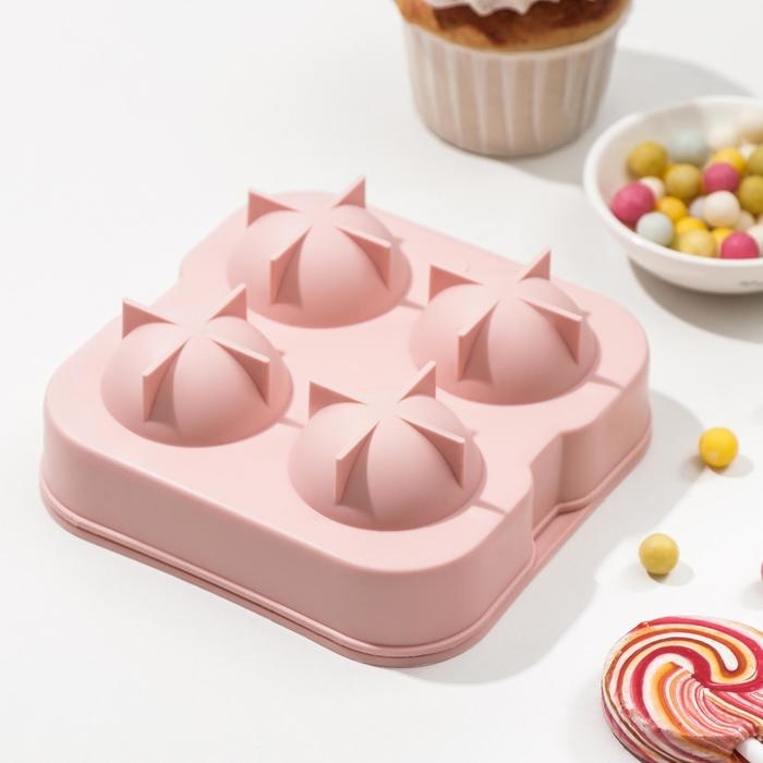 Форма для льда Доляна, 12×5 см, 4 ячейки, цвет МИКС Форма для льда Доляна, 12×5 см, 4 ячейки, цвет МИКС