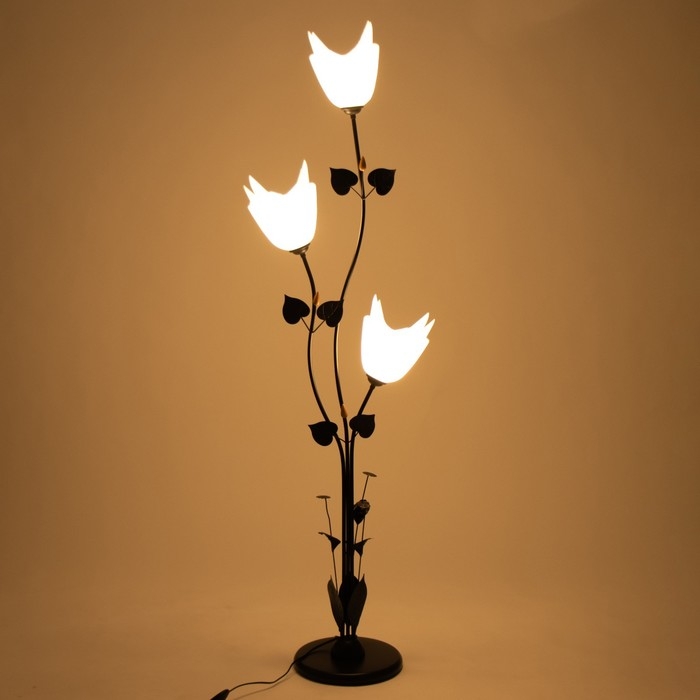 Торшер  Торшер "Ариадна" 3хЕ27 15Вт чёрно-белый h.155 см