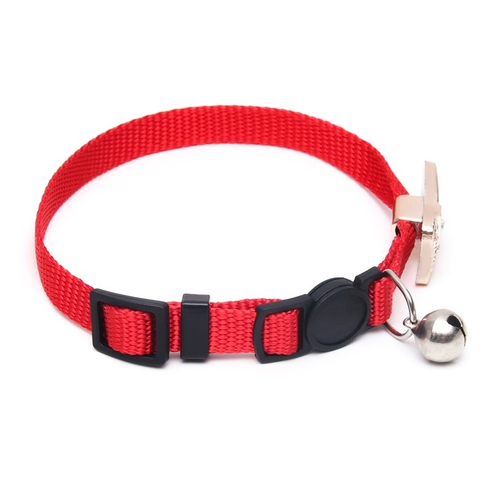 Ошейник кошачий Ошейник кошачий "Бантик" со стразами, 30 х 1 см, красный