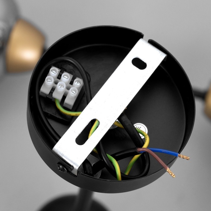 Люстра "Атом" 6х60Вт Цоколь: Е27 Цвет: Черный