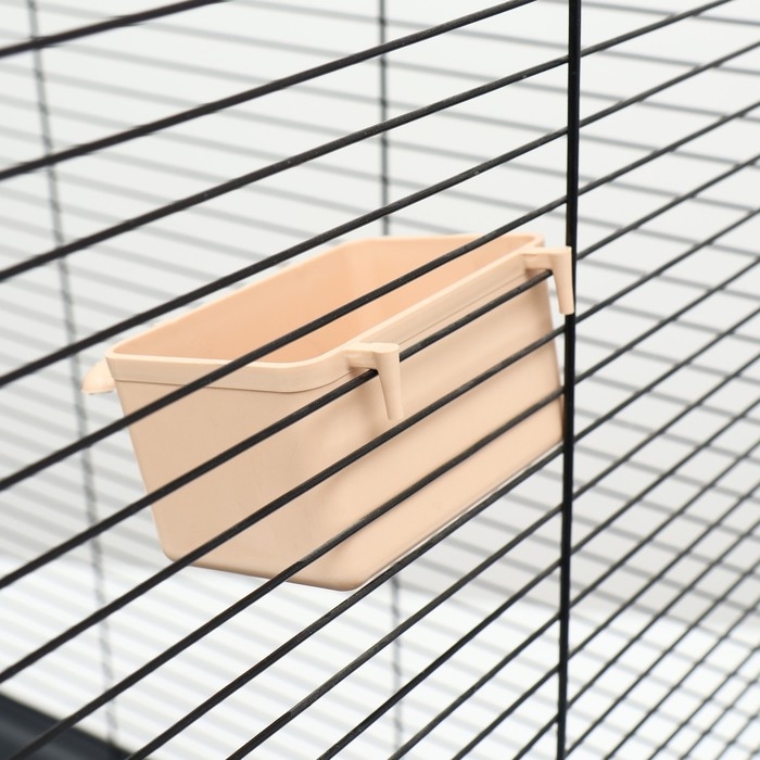 Кормушка для птиц большая, прямоугольная, в клетку, 8 х 5 х 4,5 см, бежевая Кормушка для птиц большая, прямоугольная, в клетку, 8 х 5 х 4,5 см, бежевая