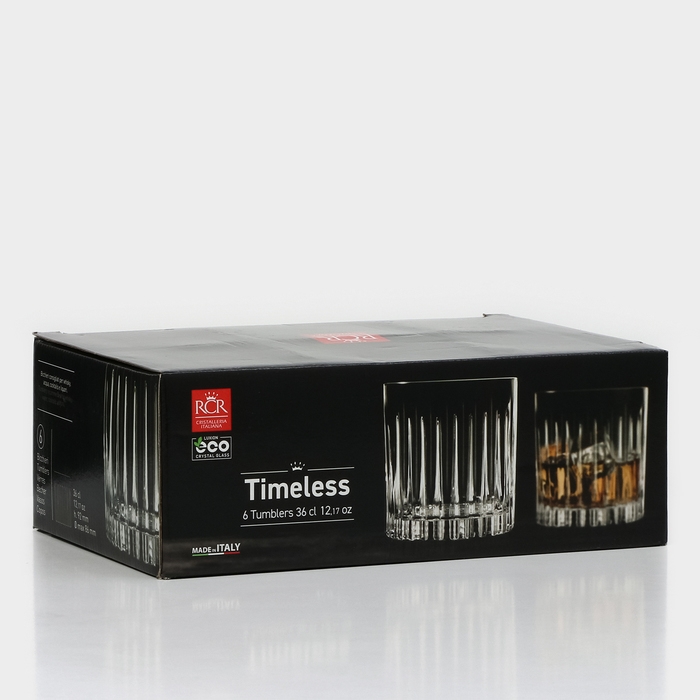 Набор стаканов для виски RCR Timeless, 360 мл, хрустальное стекло, 6 шт Набор стаканов для виски RCR Timeless, 360 мл, хрустальное стекло, 6 шт