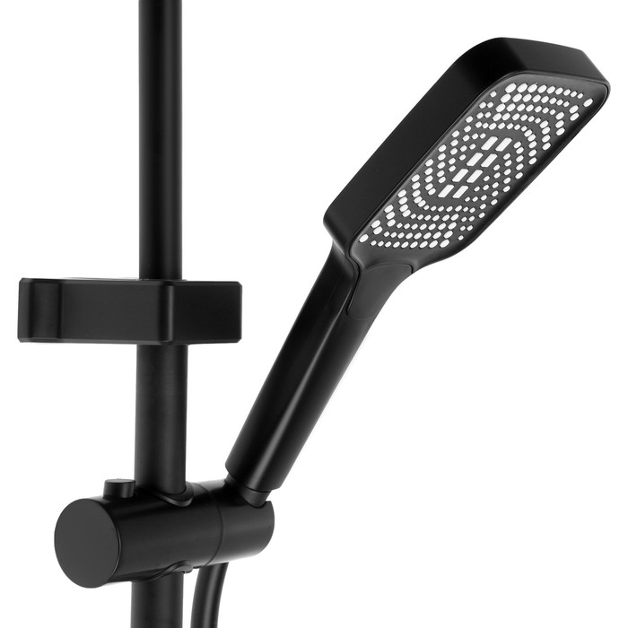 Душевая система ZEIN Z3686, верхняя и ручная лейка, ПВХ шланг, гигиенический набор, черная Душевая система ZEIN Z3686, верхняя и ручная лейка, ПВХ шланг, гигиенический набор, черная