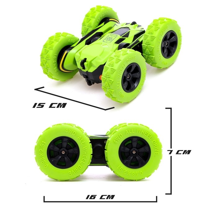 Машина-перевёртыш радиоуправляемая «Трюкач», работает от аккумулятора, цвет зелёный Машина-перевёртыш радиоуправляемая «Трюкач», работает от аккумулятора, цвет зелёный